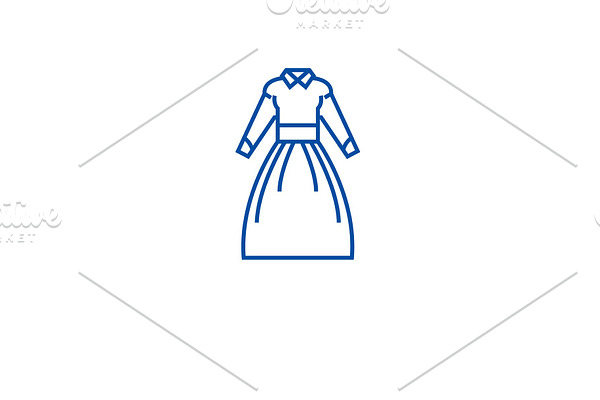 Country dress line icon concept