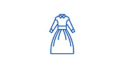 Country dress line icon concept