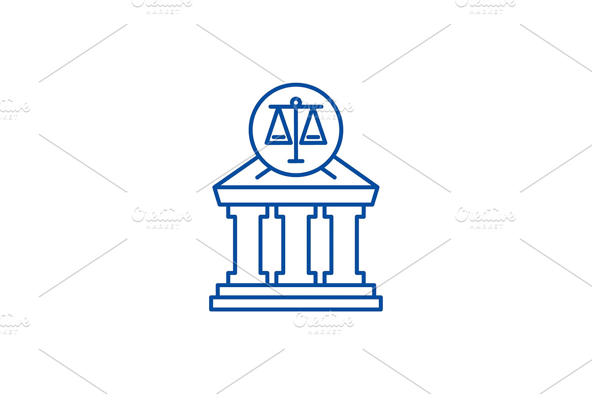 Court line icon concept. Court flat in Illustrations - product preview 8