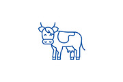 Cow line icon concept. Cow flat