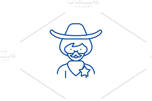 Cowboy line icon concept. Cowboy