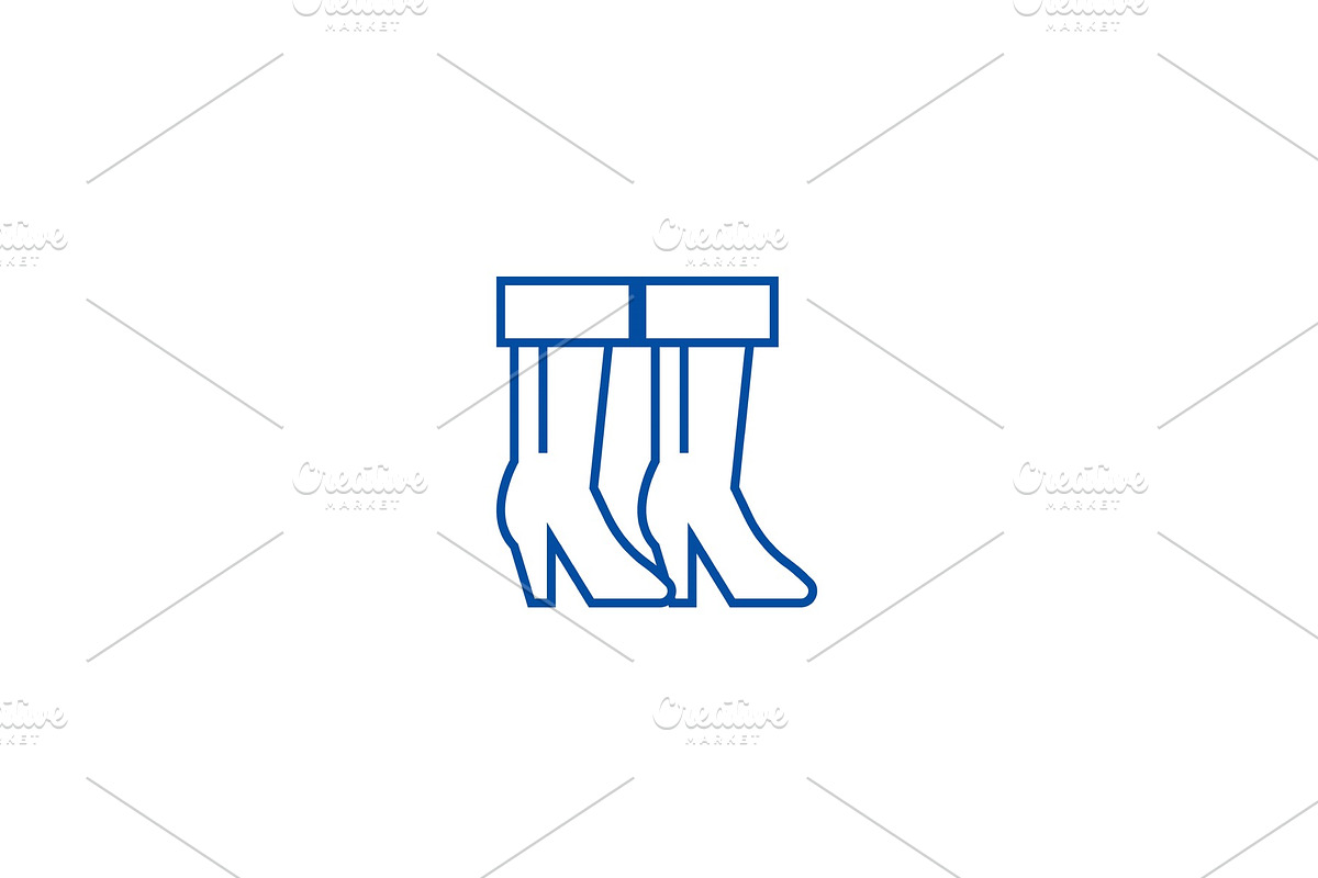 Cowboy boots line icon concept in Illustrations - product preview 8