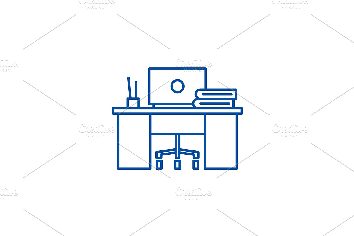 Coworking line icon concept in Illustrations - product preview 8