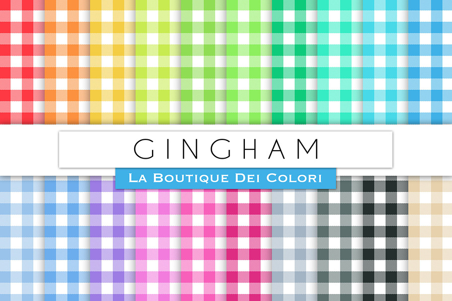 Colourful Gingham Digital Papers