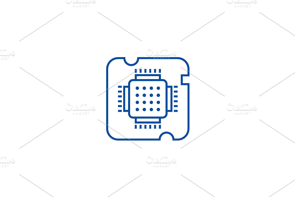 Cpu socket,chip line icon concept in Illustrations - product preview 8