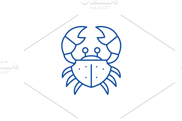 Crab line icon concept. Crab flat