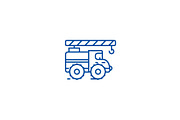 Crane arm car line icon concept