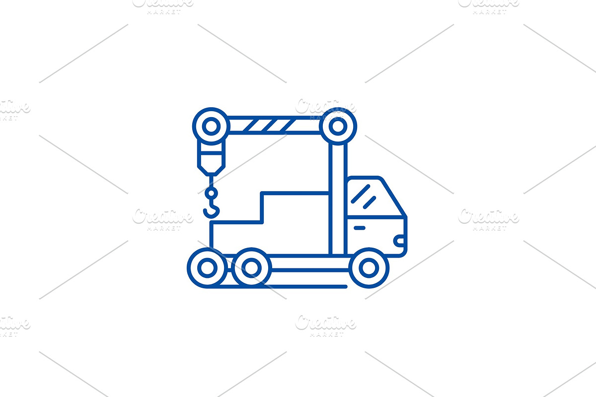 Crane machine line icon concept in Illustrations - product preview 8