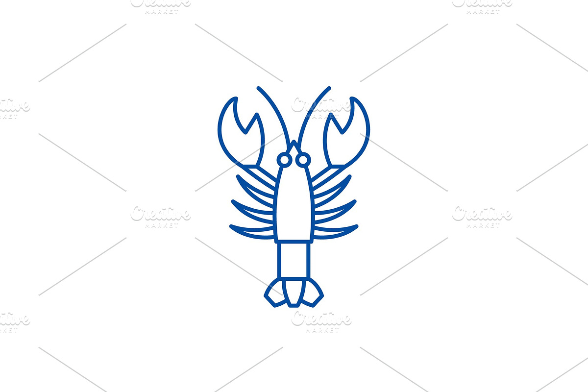 Crayfish line icon concept. Crayfish in Illustrations - product preview 8