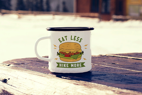 Mountain Burger Logo Badge Sticker in Logo Templates - product preview 1