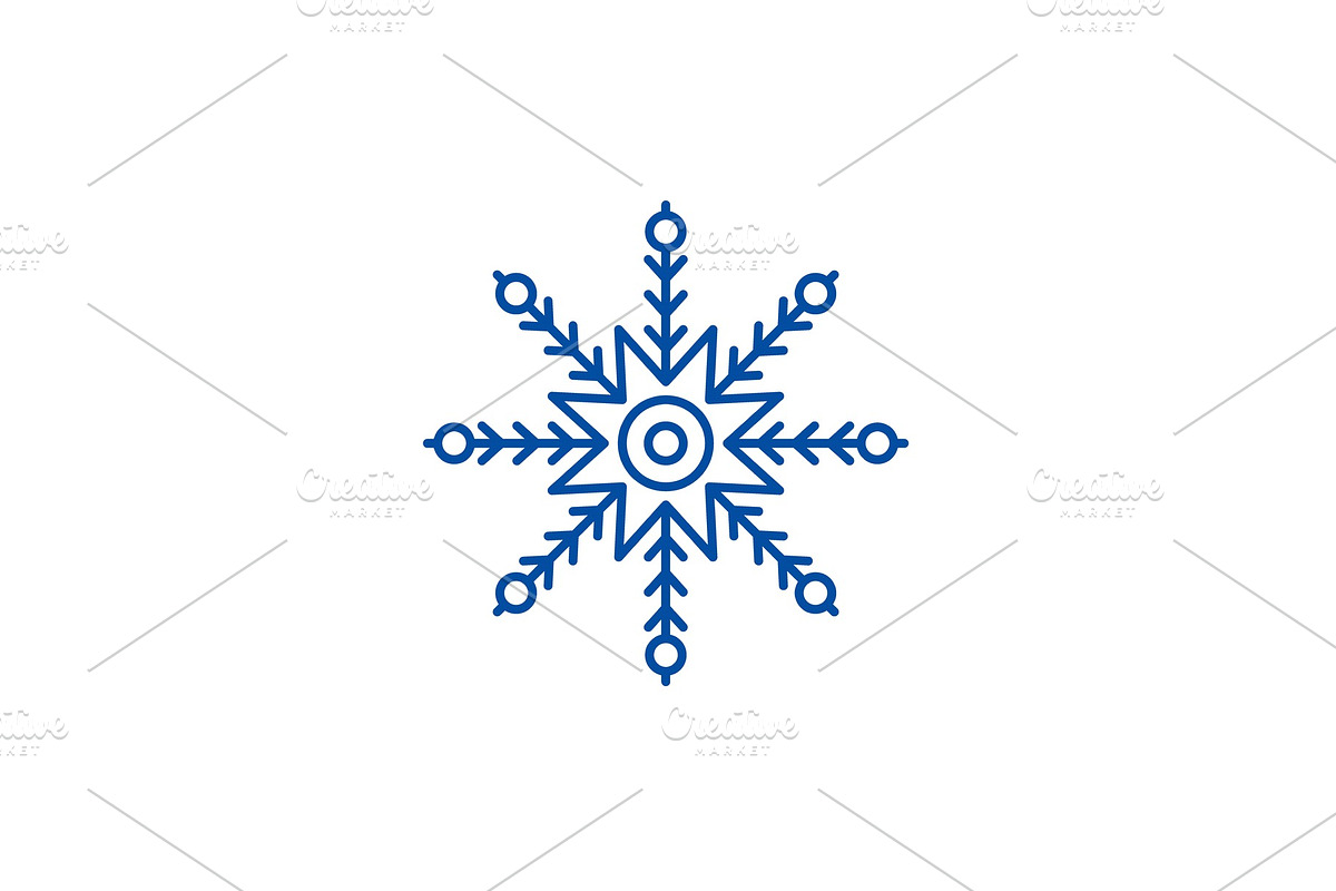 Creative snowflake line icon concept in Objects - product preview 8