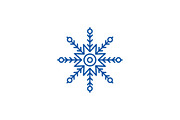Creative snowflake line icon concept