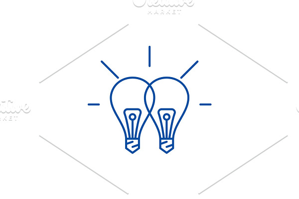 Creative synergy line icon concept