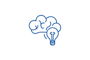 Creative thinking line icon concept