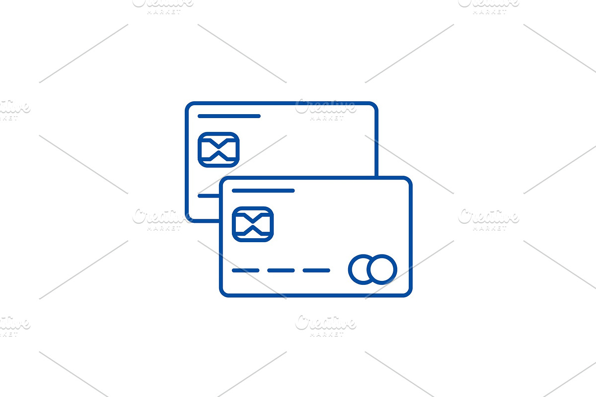 Credit cards line icon concept in Illustrations - product preview 8