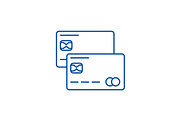 Credit cards line icon concept