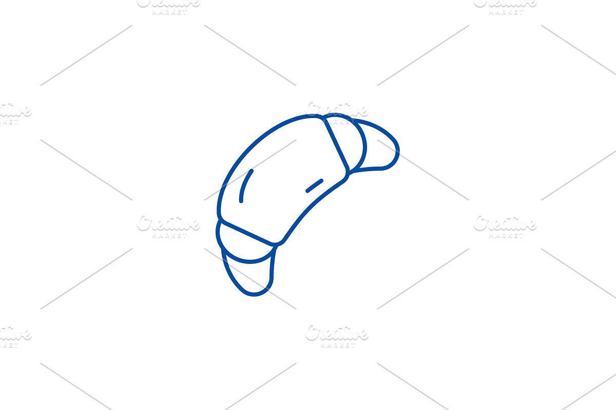 Croissant line icon concept in Illustrations - product preview 8