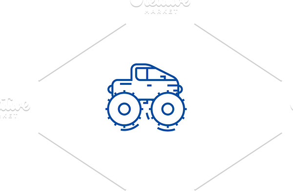Cross country vehicle,jeep line icon