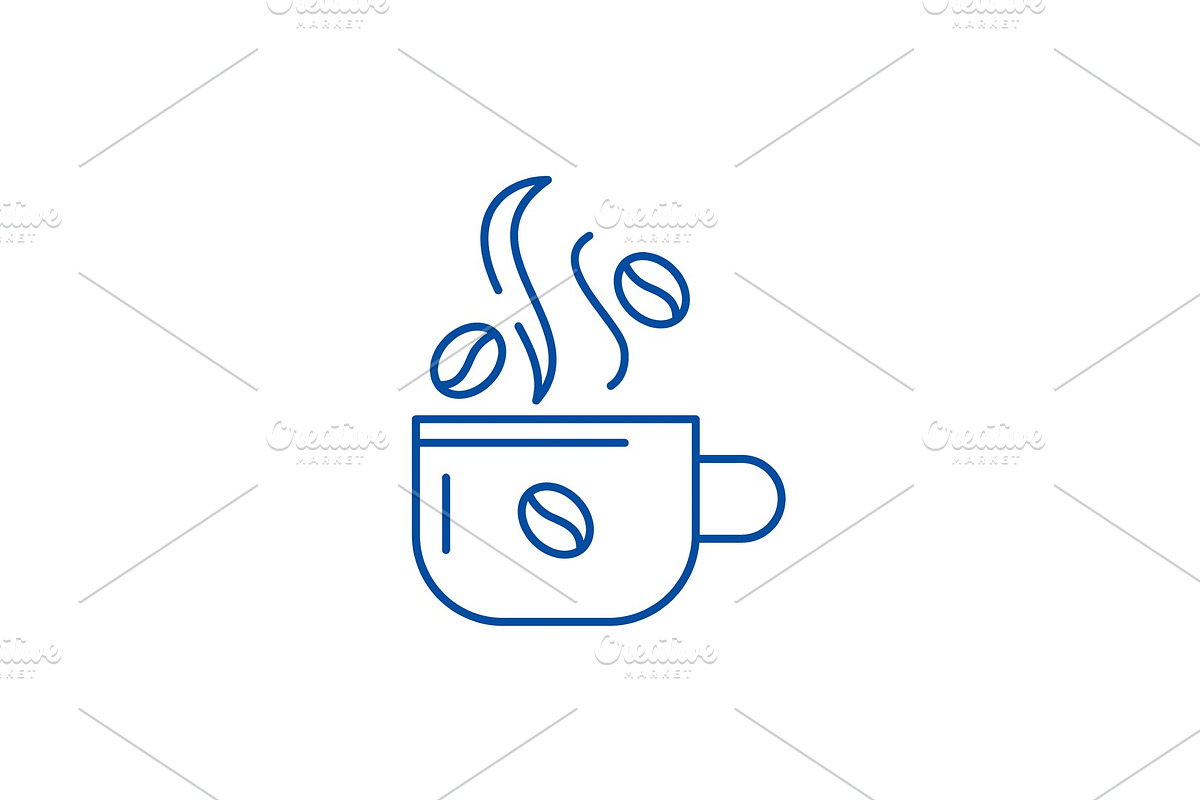 Cup of coffee line icon concept. Cup in Illustrations - product preview 8