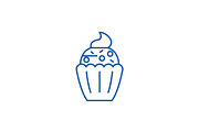 Cupcake line icon concept. Cupcake