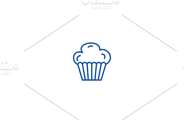 Cupcake, muffin line icon concept