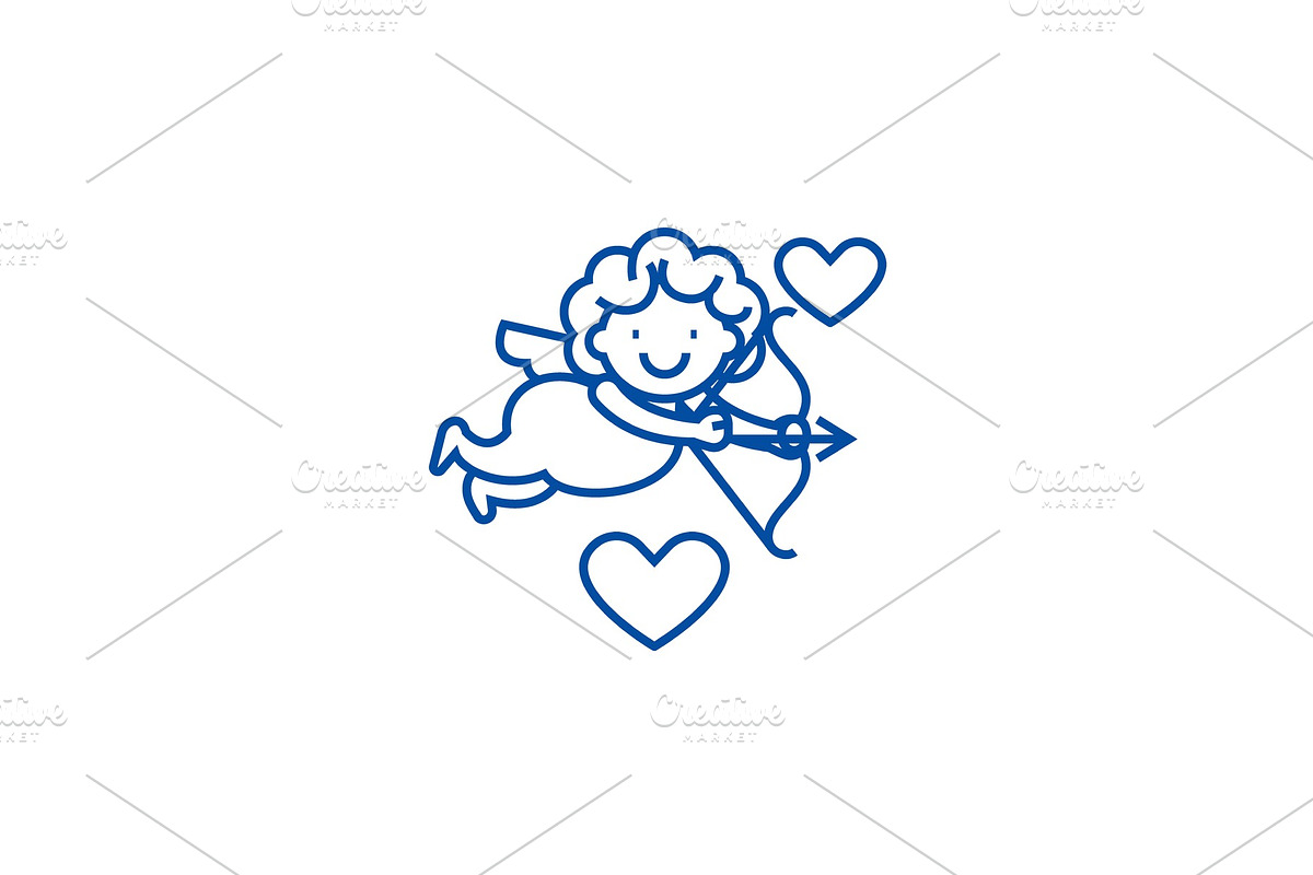 Cupid angel line icon concept. Cupid in Objects - product preview 8