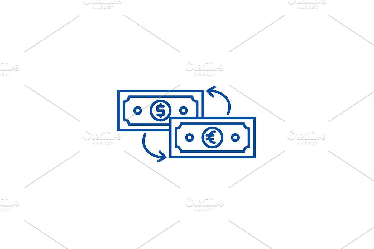 Currency exchange line icon concept in Illustrations - product preview 8