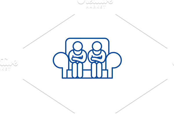 Customer service line icon concept