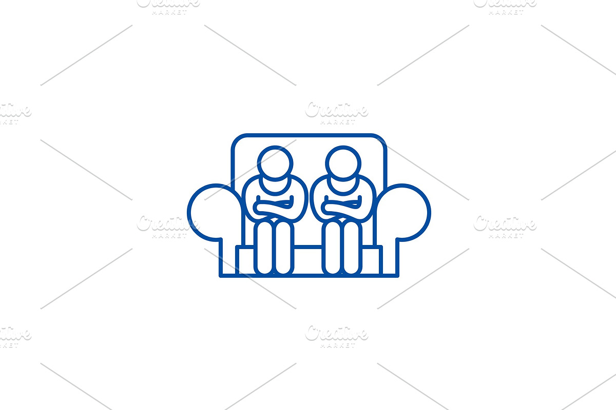 Customer service line icon concept in Illustrations - product preview 8