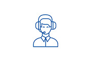 Customer support line icon concept