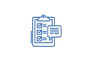 Customer surveys line icon concept