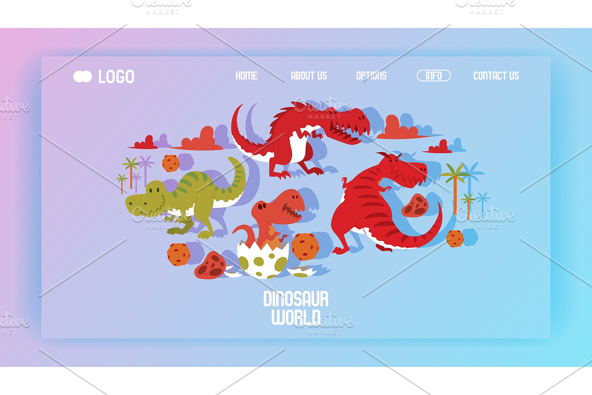 Dinosaur vector web-page in Illustrations - product preview 8