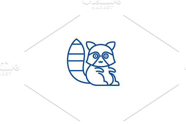 Cute badger line icon concept. Cute