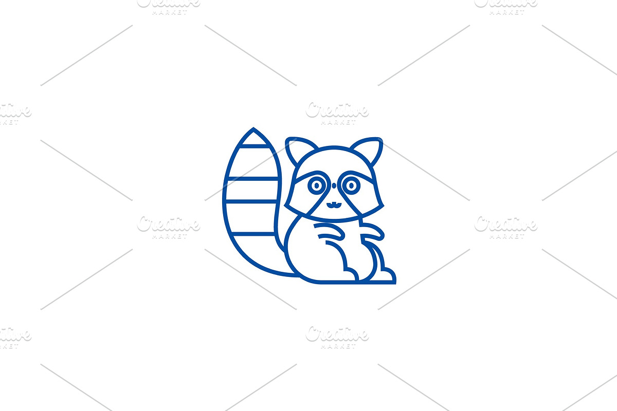 Cute badger line icon concept. Cute in Illustrations - product preview 8
