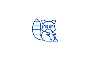 Cute badger line icon concept. Cute