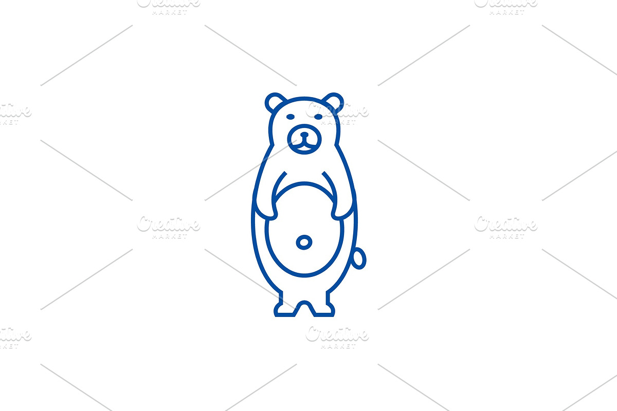 Cute bear line icon concept. Cute in Illustrations - product preview 8
