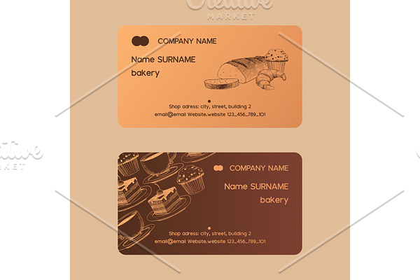 Cafe menu vector business card sweet