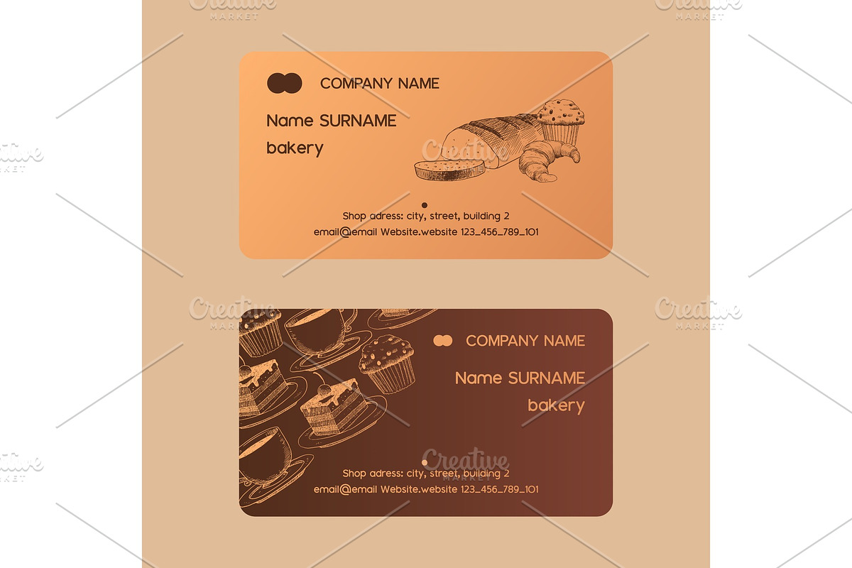 Cafe menu vector business card sweet in Illustrations - product preview 8