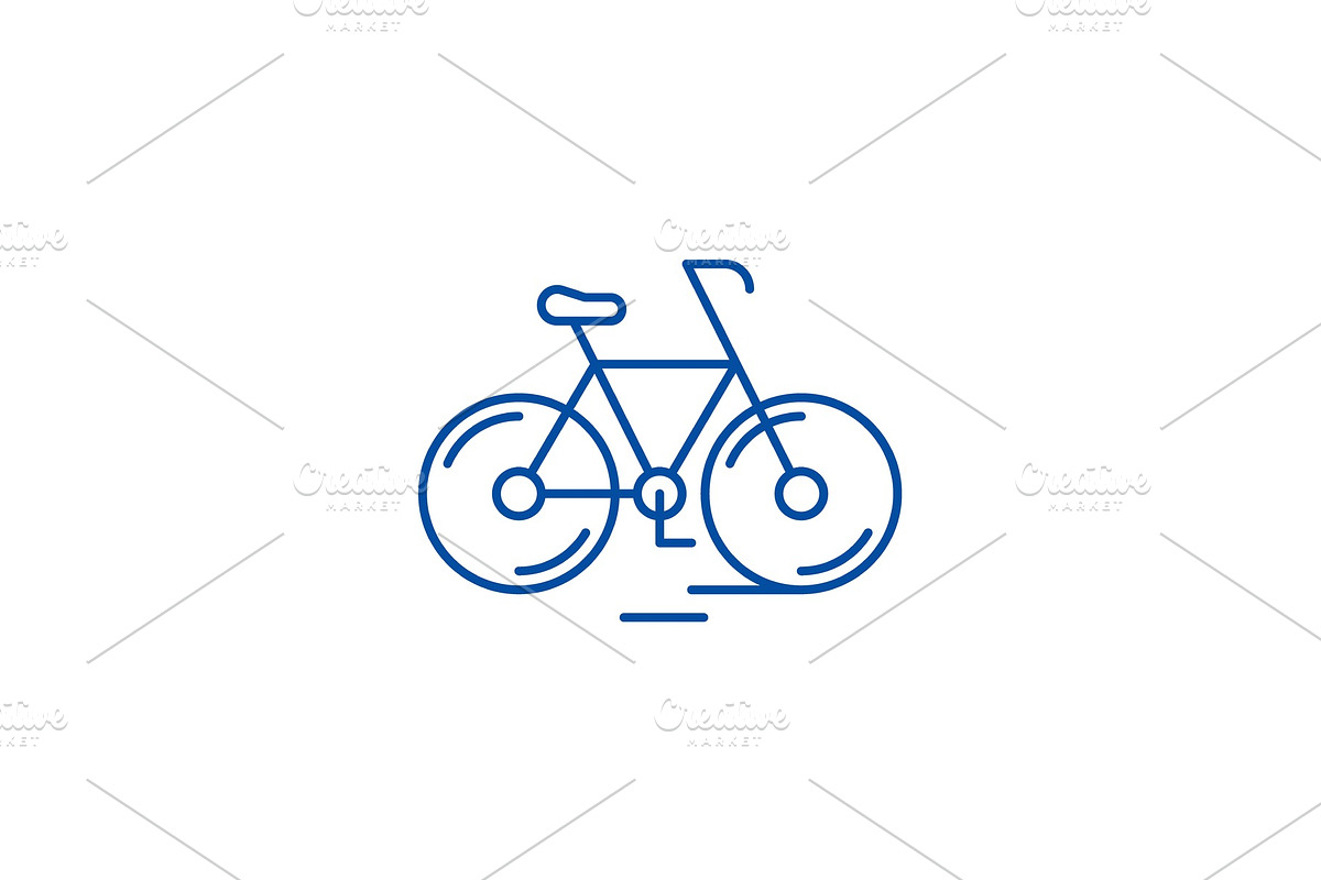 Cute bicycle line icon concept. Cute in Illustrations - product preview 8