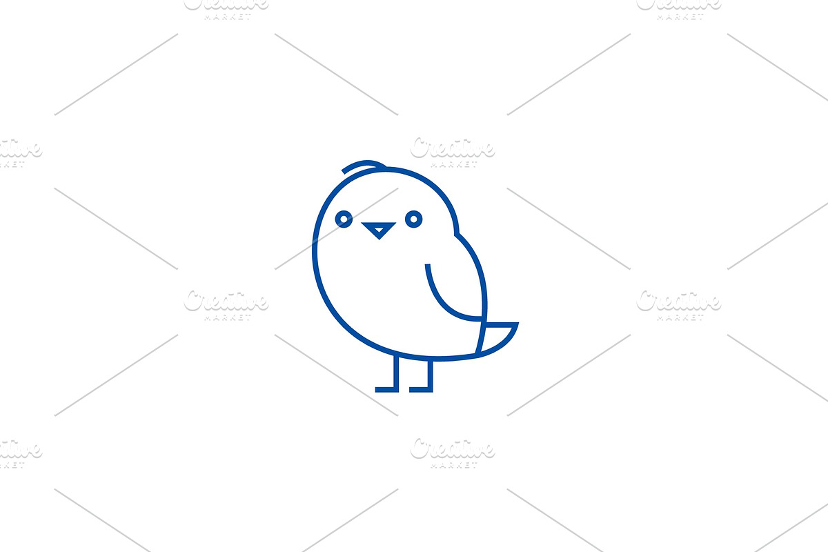 Cute chiken line icon concept. Cute in Illustrations - product preview 8