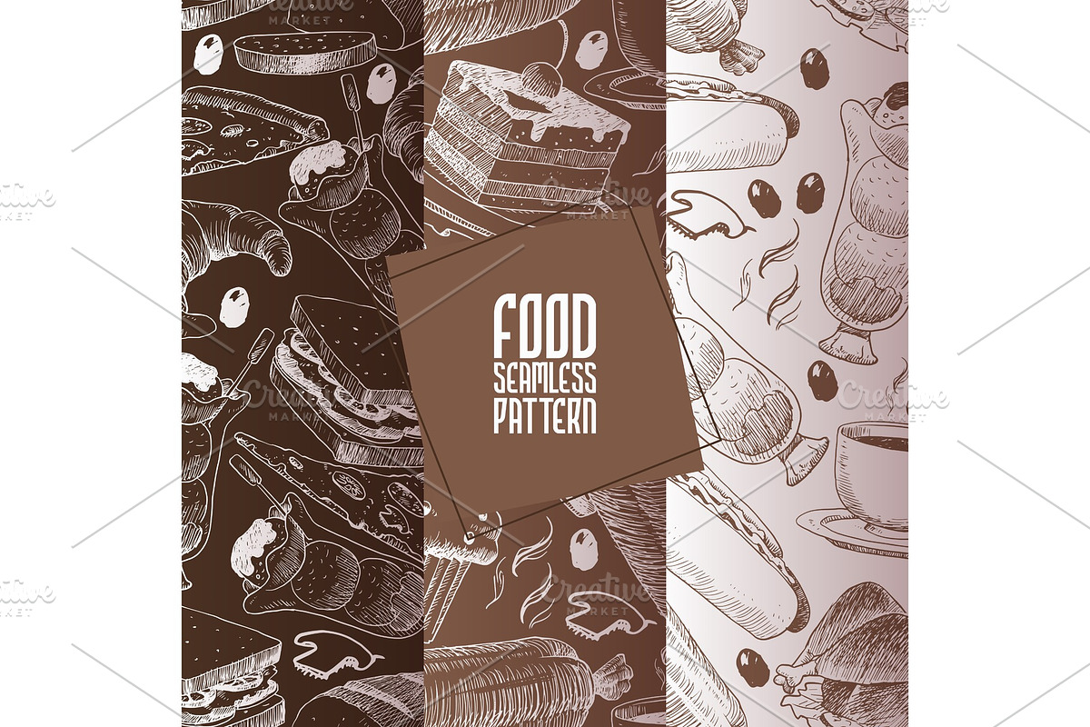 Cafe menu vector seamless pattern in Illustrations - product preview 8