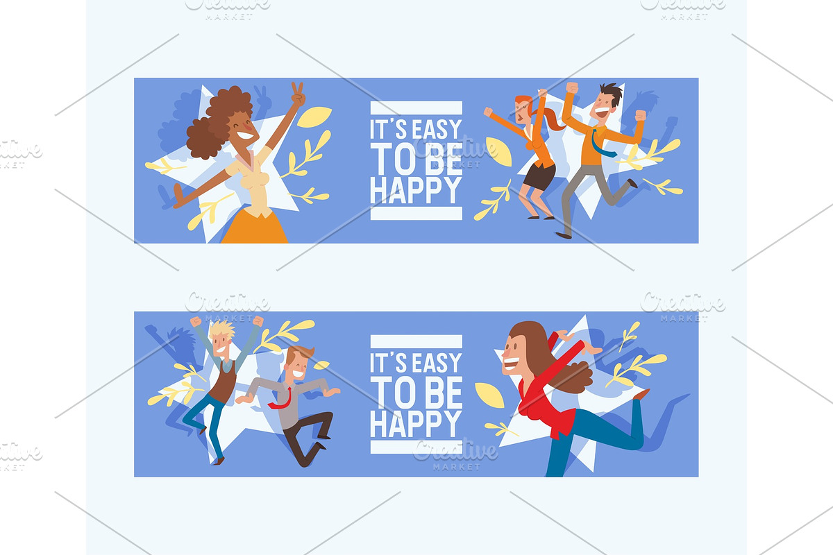 Happy people vector jumping woman or in Illustrations - product preview 8