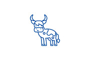 Cute cow line icon concept. Cute cow
