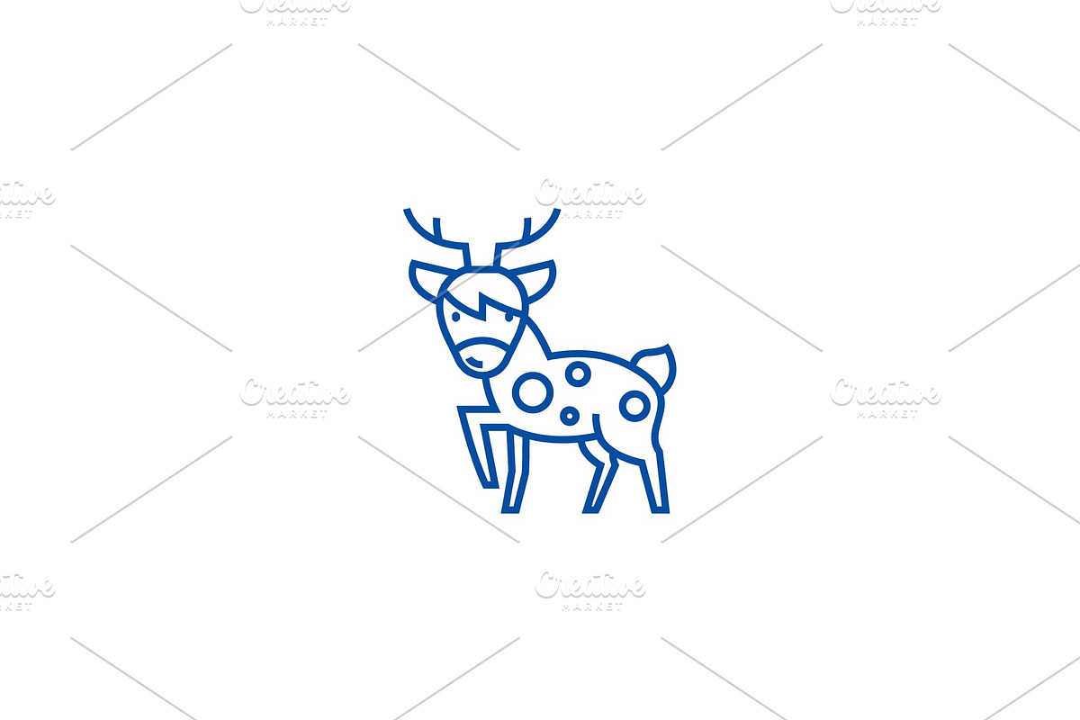Cute deer line icon concept. Cute in Illustrations - product preview 8