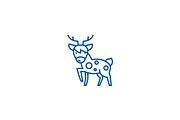 Cute deer line icon concept. Cute