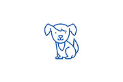 Cute dog line icon concept. Cute dog