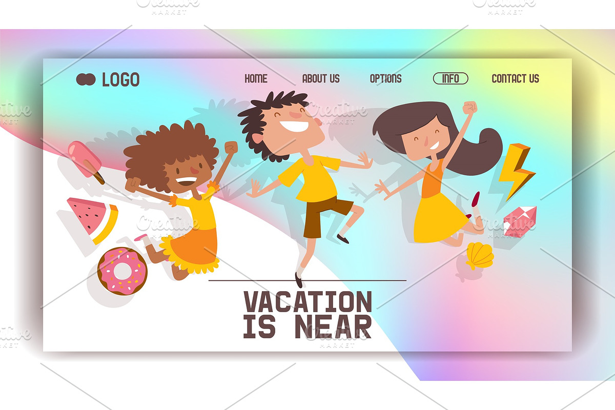 Happy kids vector web-page yong in Illustrations - product preview 8