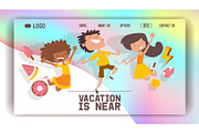 Happy kids vector web-page yong