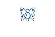Cute fairy line icon concept. Cute