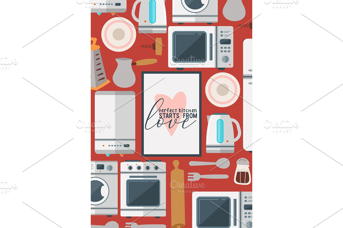 Kitchenware seamless pattern vector in Illustrations - product preview 8